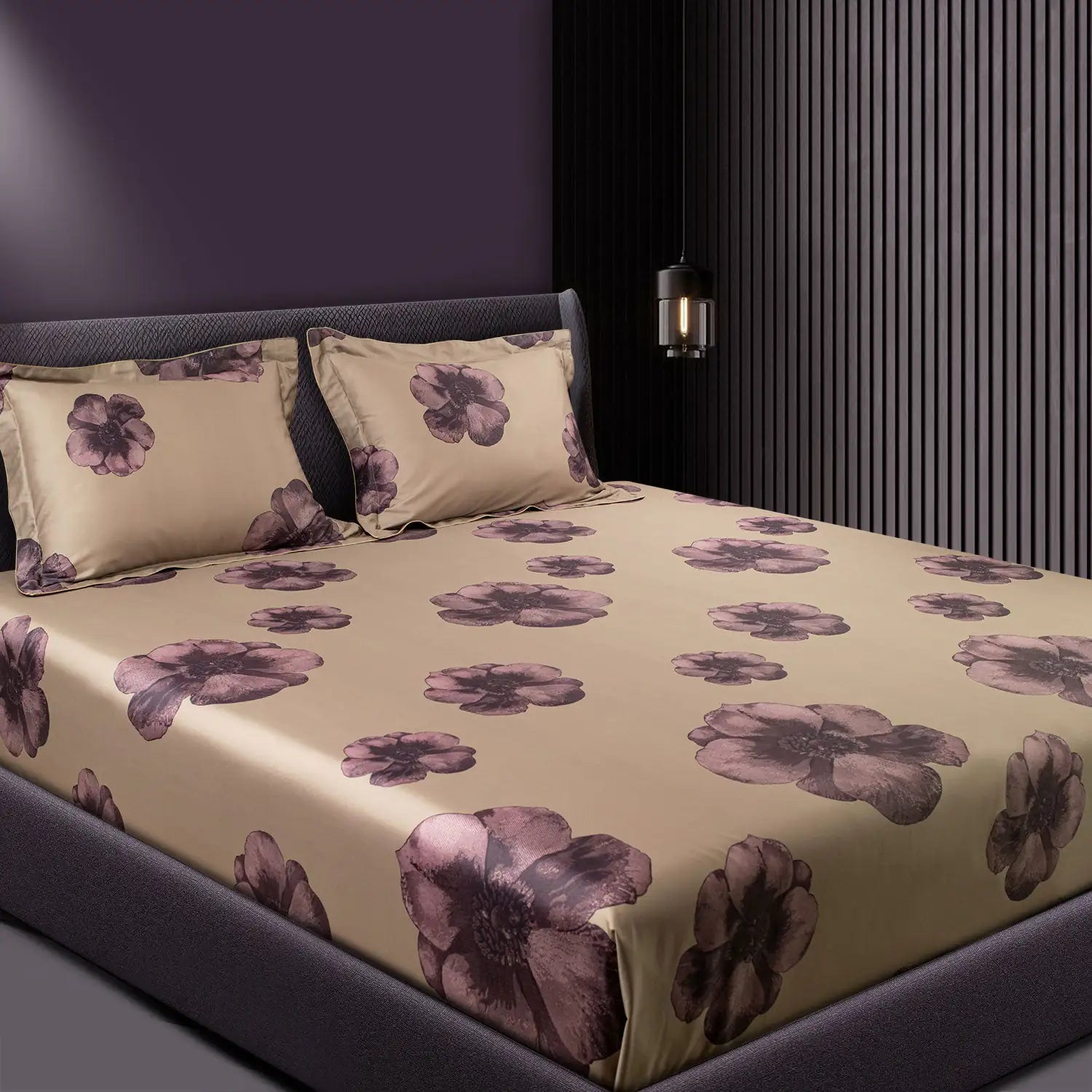 Global Black Cotton Bedsheet Set
