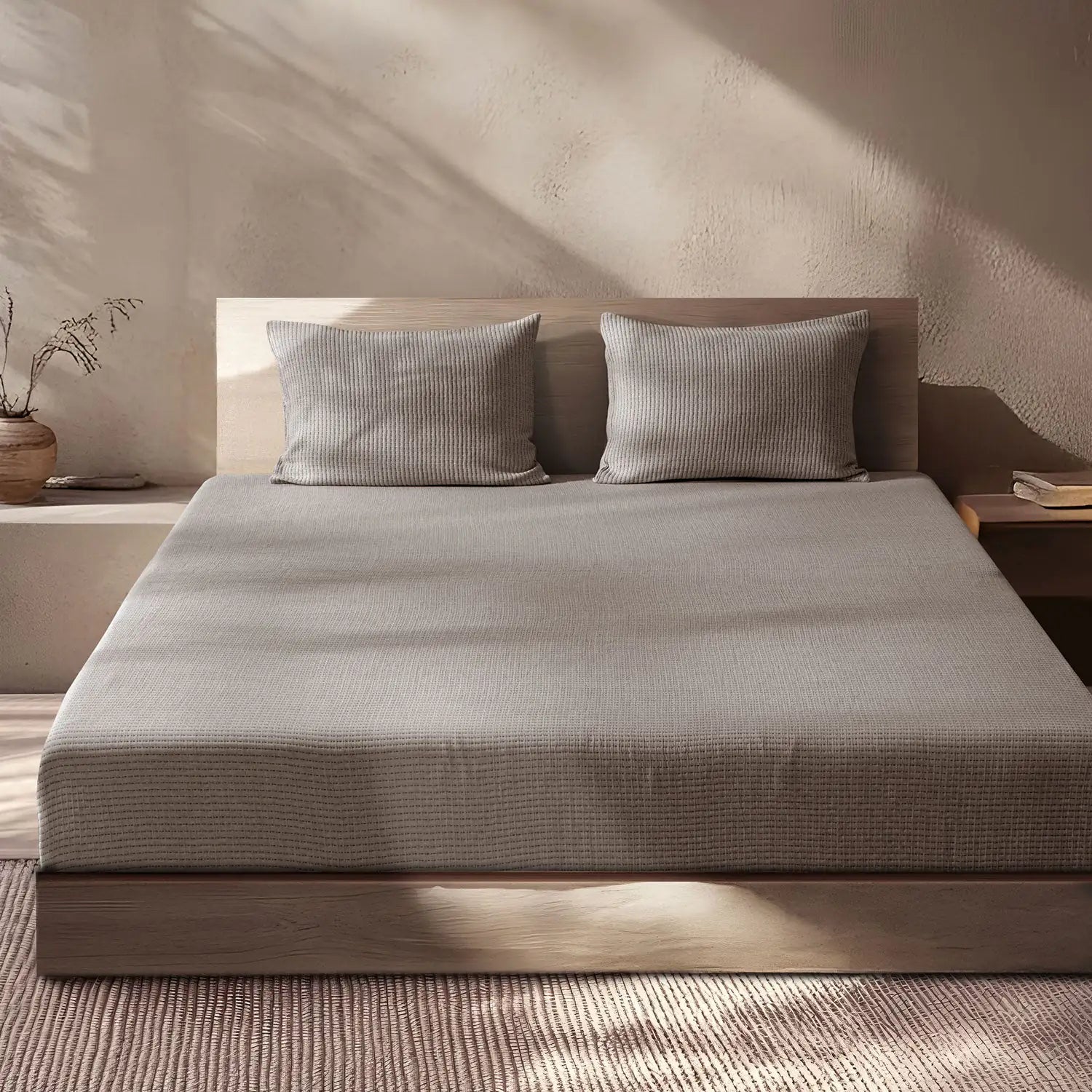 Linen Cotton Quilted Bed Spread Set – Lightweight All-Season Comfort