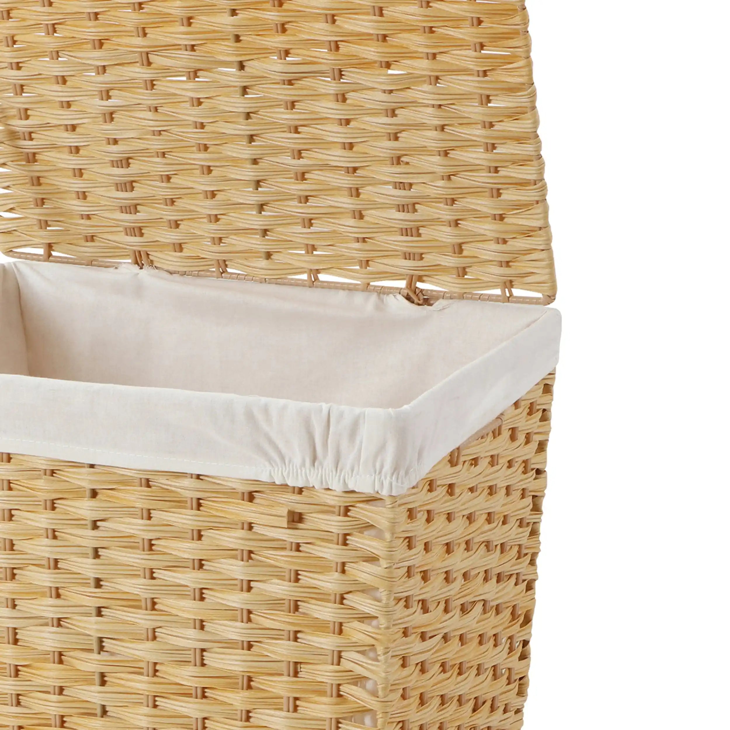 Natural Wicker Laundry Basket with Lid