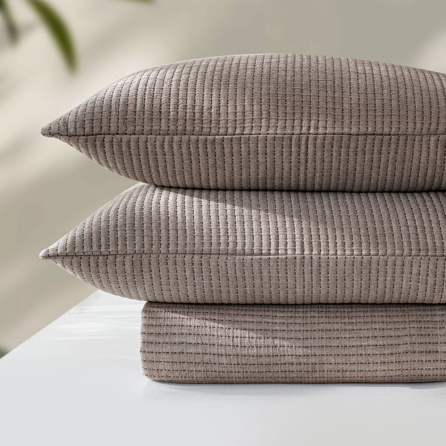 Linen Cotton Quilted Bed Spread Set – Lightweight All-Season Comfort