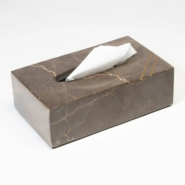 Real Italian Marble Casa Blanca - Tissue Box
