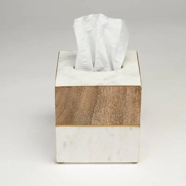 Real Italian Marble Casa Blanca - Tissue Box