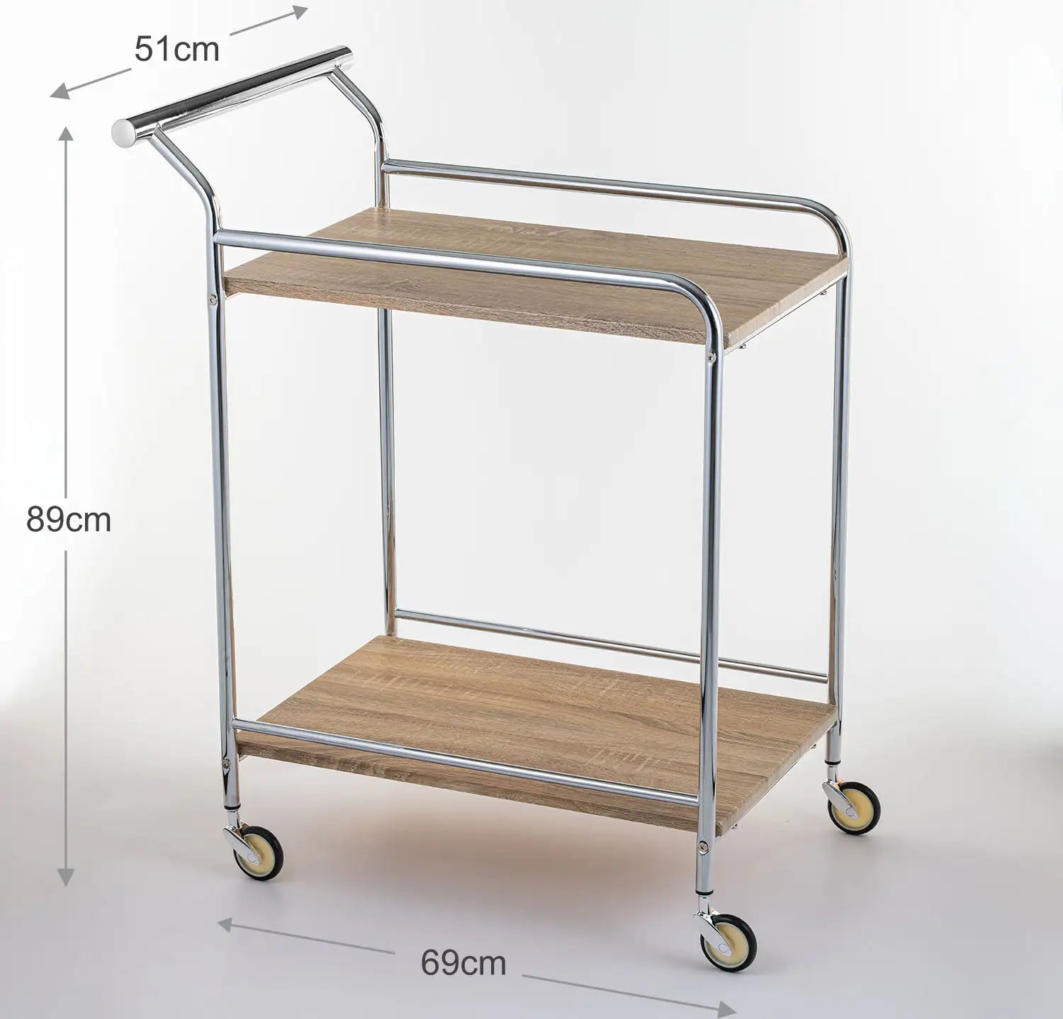 Elegant Ebony Serving Cart With Brass Accents