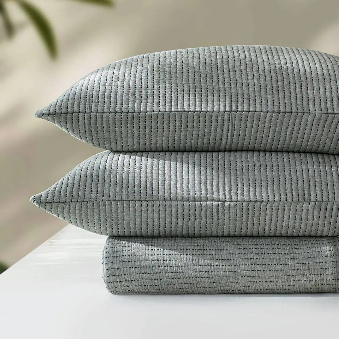 Linen Cotton Quilted Bed Spread Set – Lightweight All-Season Comfort
