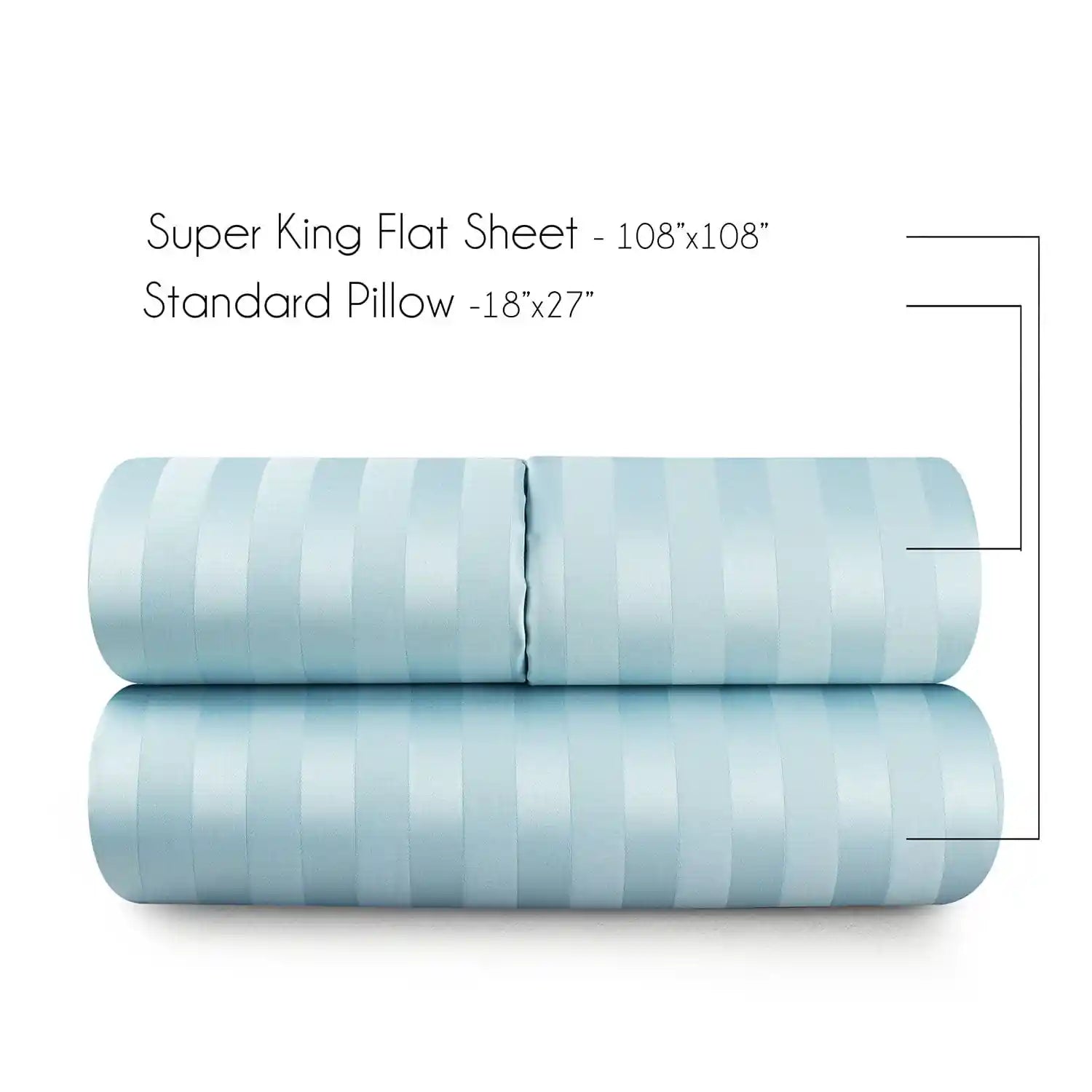 750 Tc Italian Jcq Stripe 100% Cotton Bedsheet