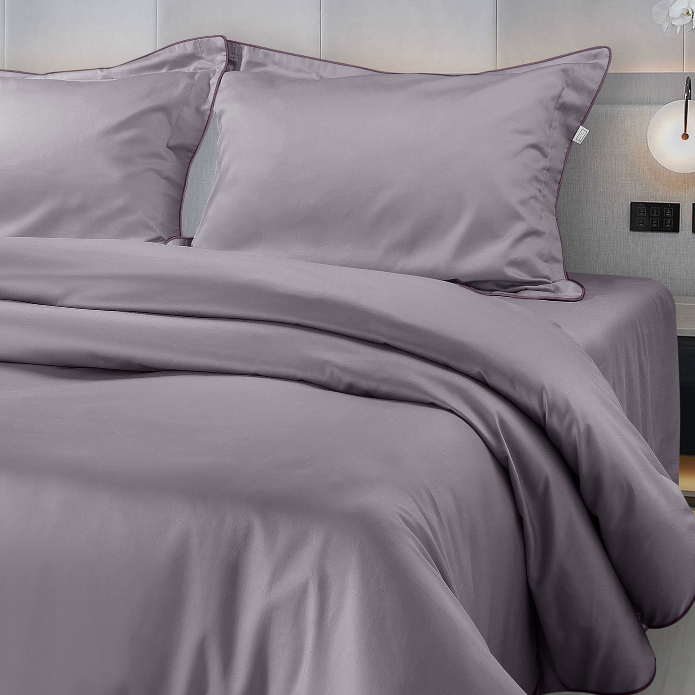 500 THREAD COUNT ITALIAN COTTON LILAC COVERS
