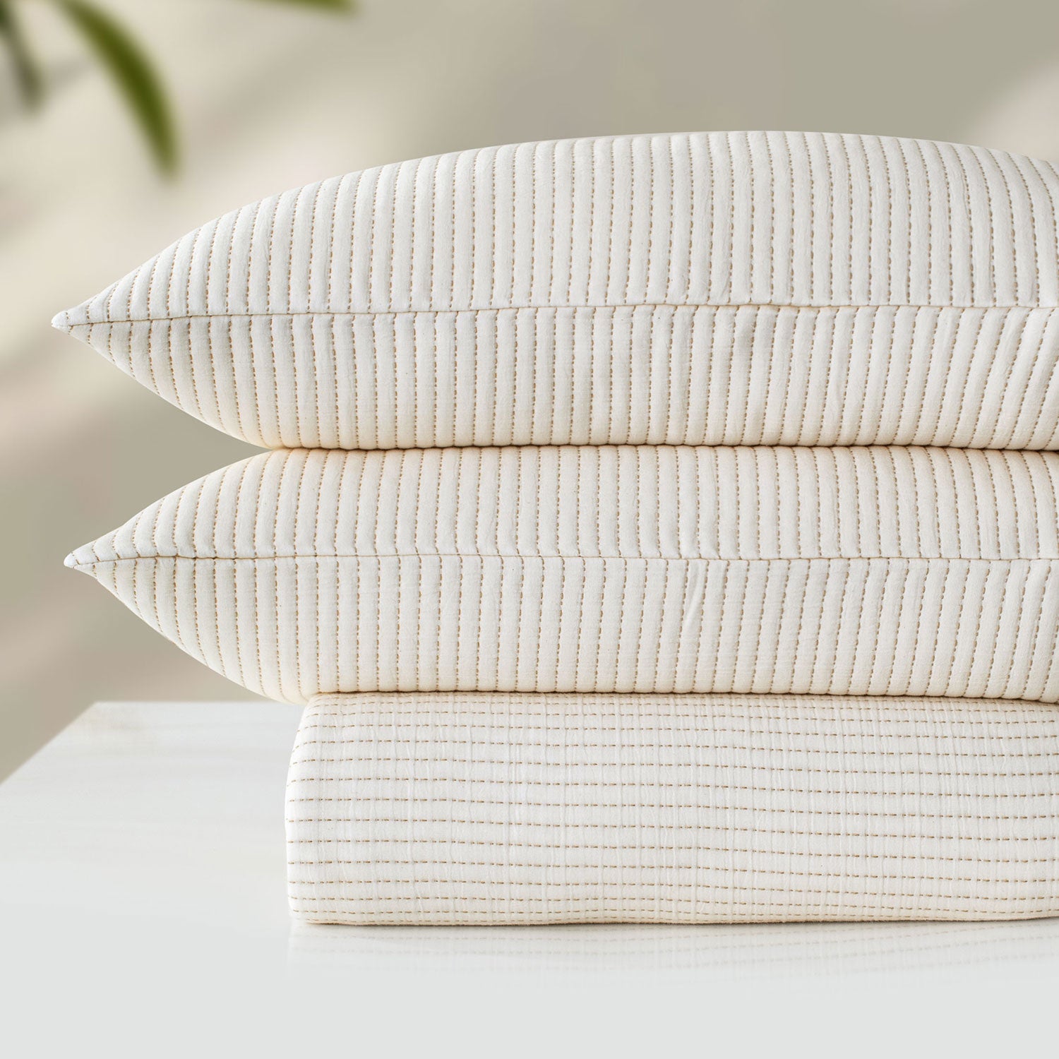 Linen Cotton Quilted Bed Spread Set – Lightweight All-Season Comfort