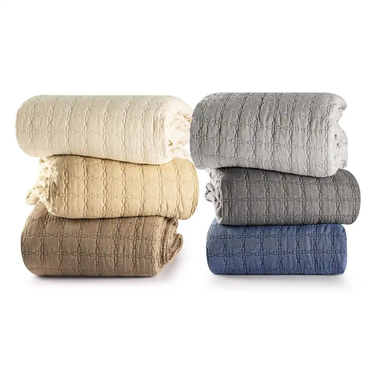 100% Stonewashed Cotton - Coastal  Bedcover |  Summer Dohar