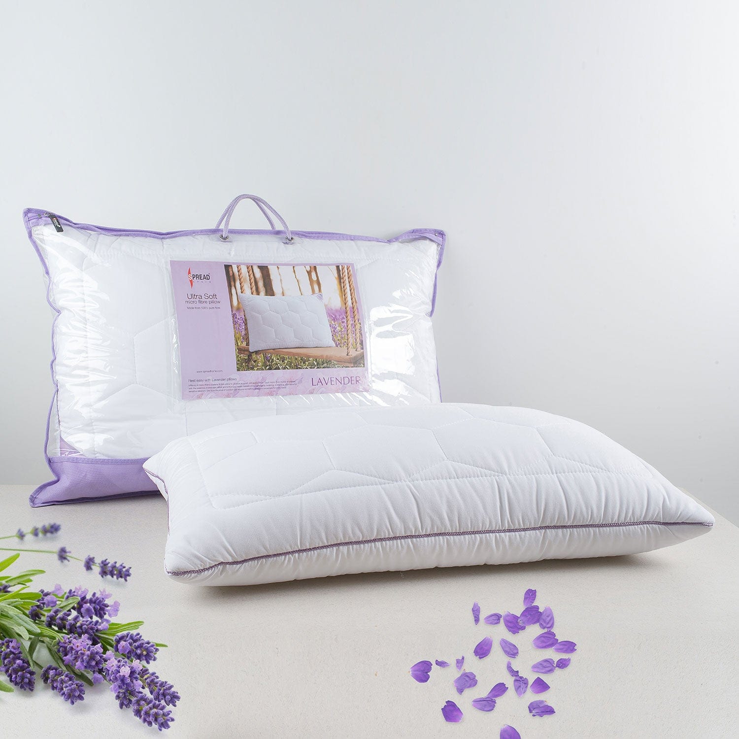 Lavender With Suede Fabric And Micro Fibre Inside Pillow | Pillow for The Best Sleep