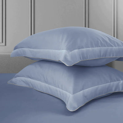 500 THREAD COUNT ITALIAN COTTON DUSTY BLUE PILLOW COVER