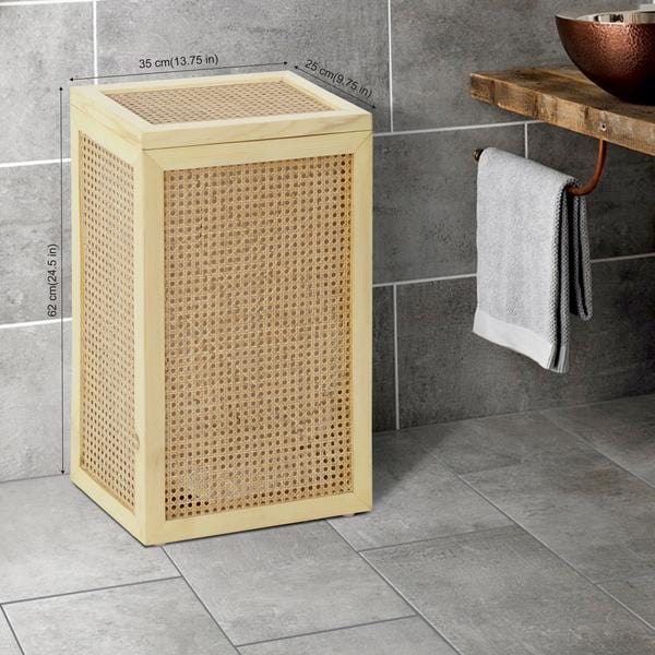 BAMBOO WICKER LAUNDRY BASKETS MEDIUM Spread Home