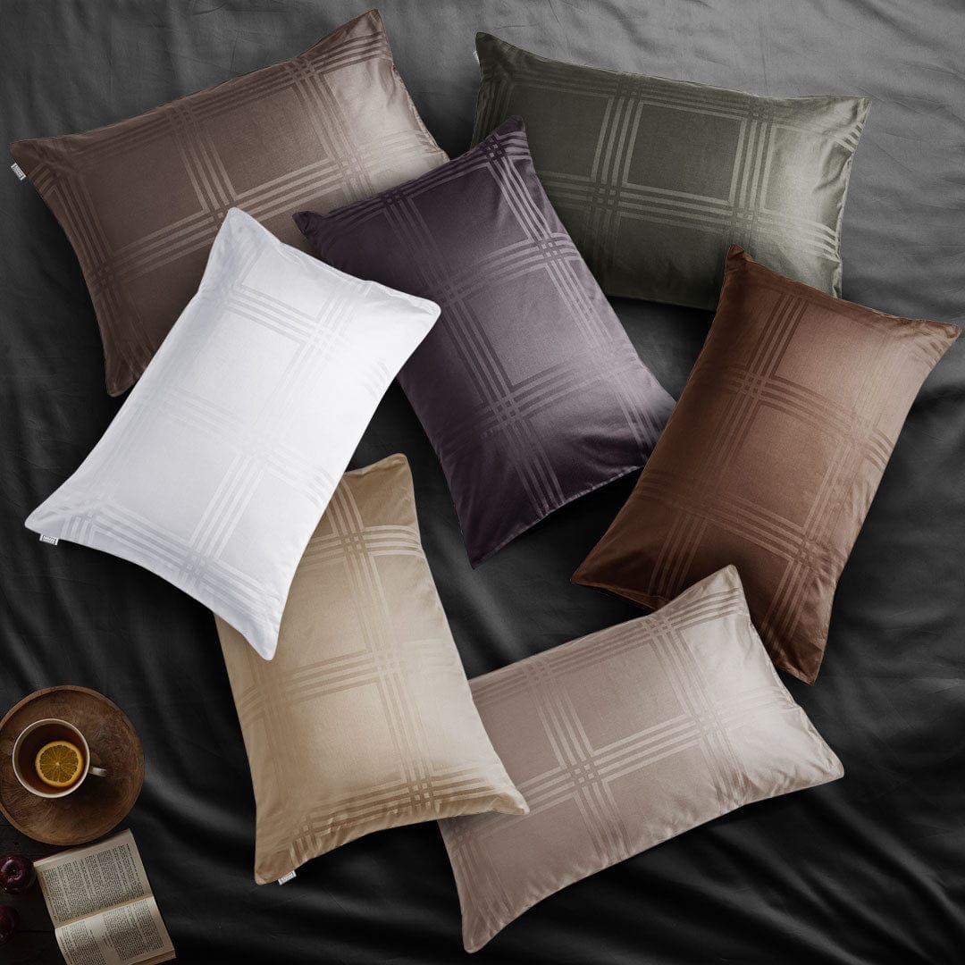 750 THREAD ITALIAN JCQ STRIPS 100% COTTON PILLOW COVER