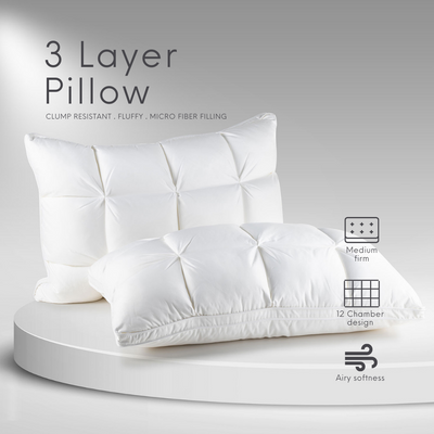 CERVICAL 3 LAYER HYPOALLERGIC PILLOW