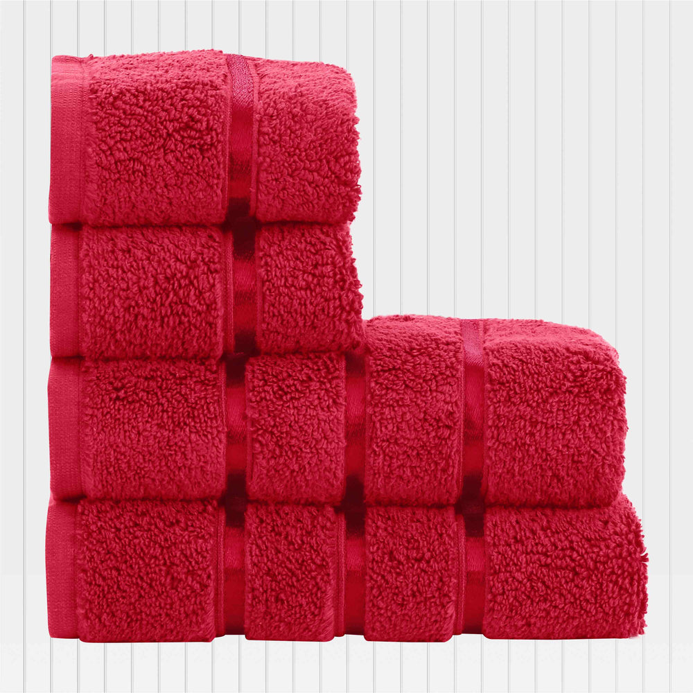 Pinzon 6 Piece Blended Egyptian Cotton Bath Towel Set - Rose Red