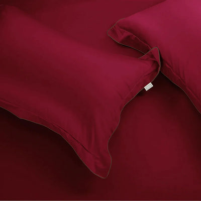 500 THREAD COUNT ITALIAN COTTON RED PILLOW COVER