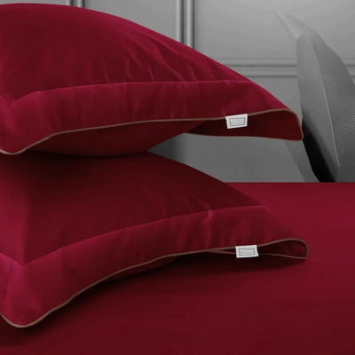 500 THREAD COUNT ITALIAN COTTON RED PILLOW COVER