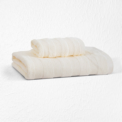 100 % Cotton Premium Waffle Towel - Cream