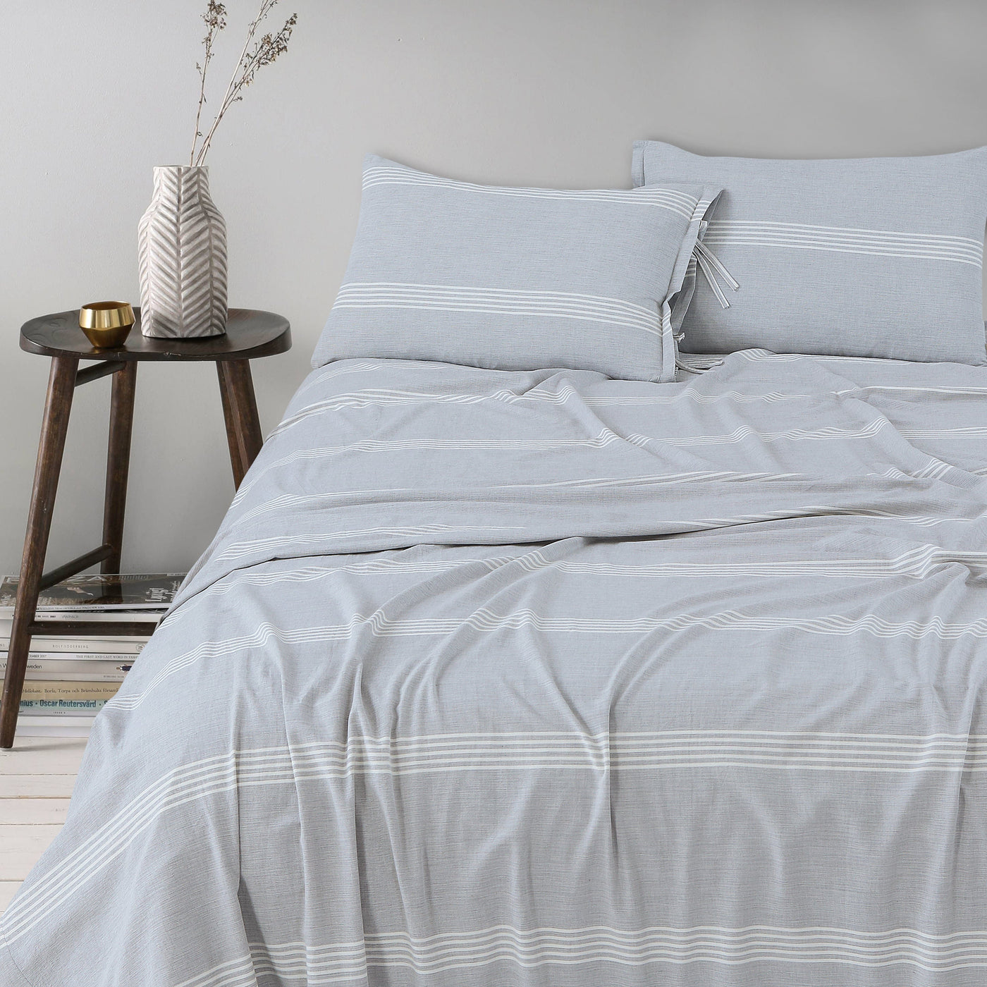 100 % Washed Cotton Breathable Bedsheet