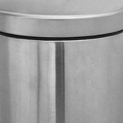 Stainless Steel 5 Litre - Silver Soft Close Pedal Dustbin Matte Finish with Plastic Bucket inside