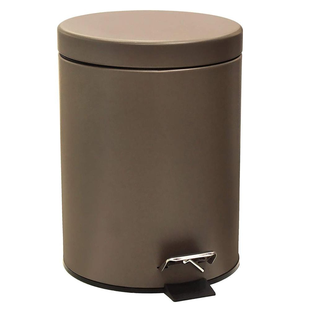 Stainless Steel 5 Litre - Brown Soft Close Pedal Dustbin Matte Finish with Plastic Bucket inside
