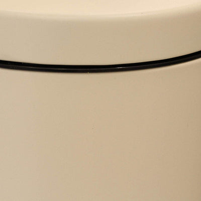 Stainless Steel 5 Litre - Off White Soft Close Pedal Dustbin Matte Finish with Plastic Bucket inside