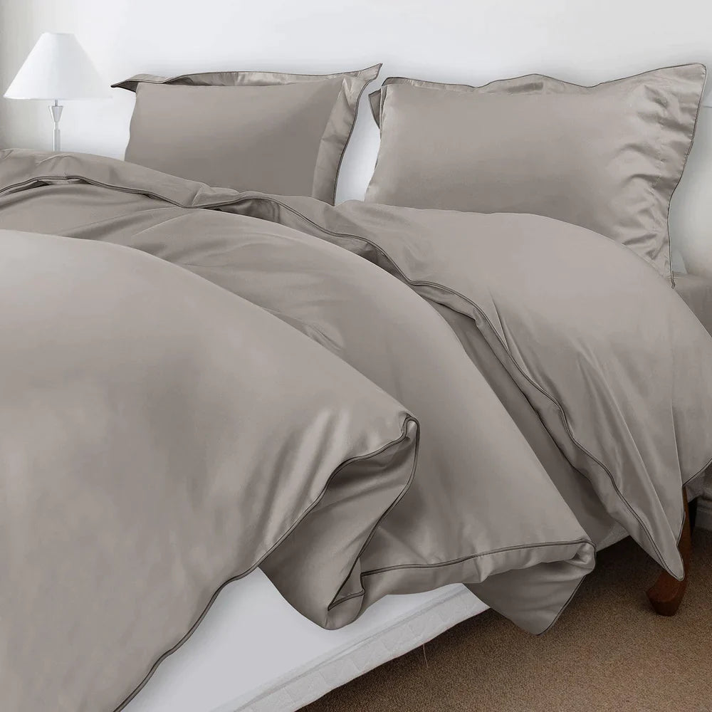 500 THREAD COUNT ITALIAN COTTON SILVER BEDSHEETS