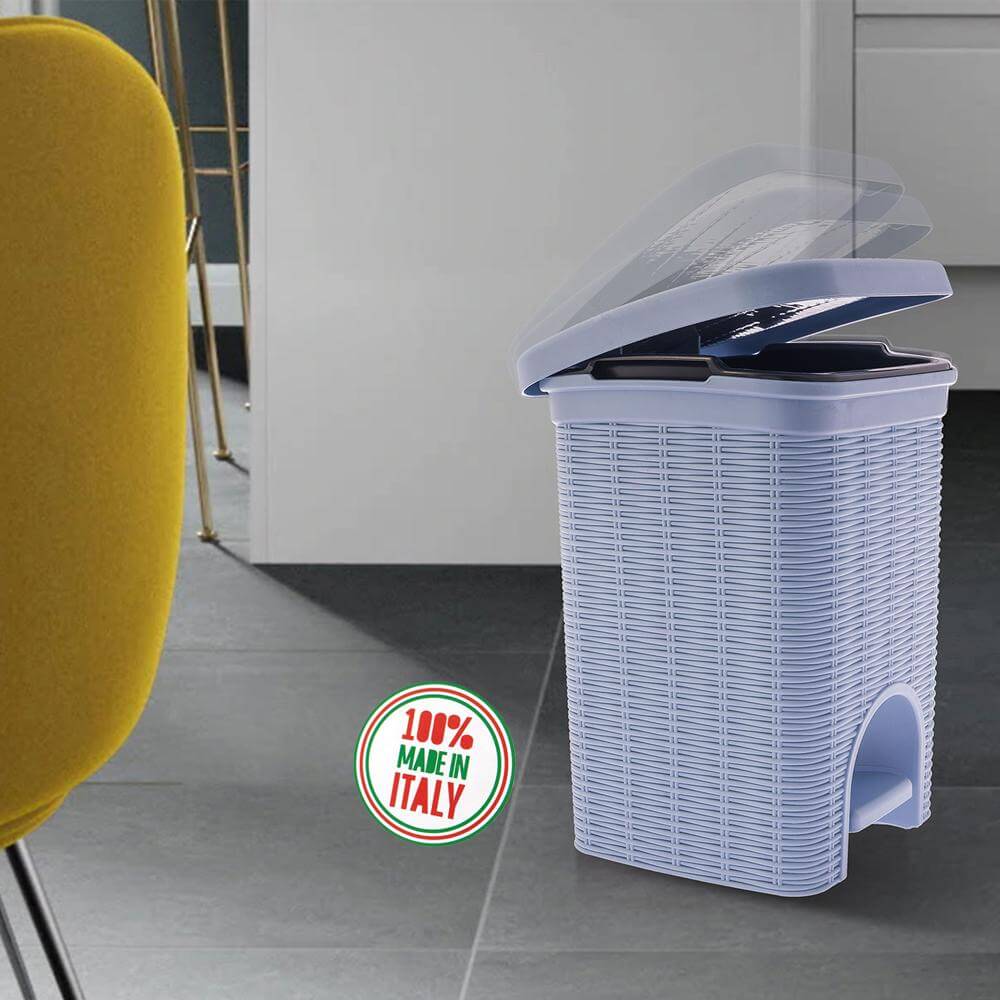 Elegance Blue 6 Litre Pedal Dustbin with Plastic Bucket Inside for Home, Kitchen, Office use