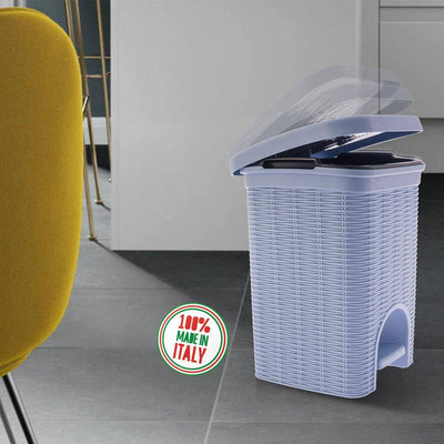 Elegance Blue 6 Litre Pedal Dustbin with Plastic Bucket Inside for Home, Kitchen, Office use
