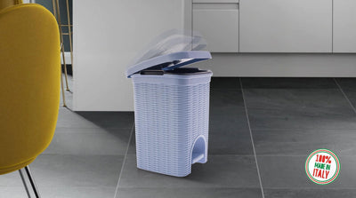 Elegance Blue 6 Litre Pedal Dustbin with Plastic Bucket Inside for Home, Kitchen, Office use