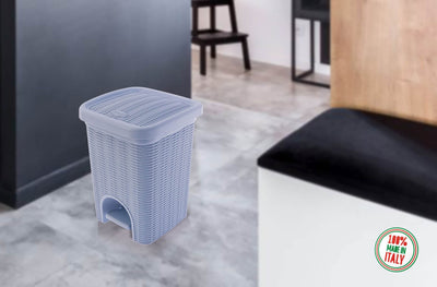 Elegance Blue 6 Litre Pedal Dustbin with Plastic Bucket Inside for Home, Kitchen, Office use