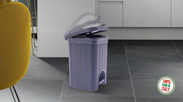 Elegance - Navy Blue 6 Litre Pedal Dustbin With Plastic Bucket Inside For Home, Kitchen, Office Use