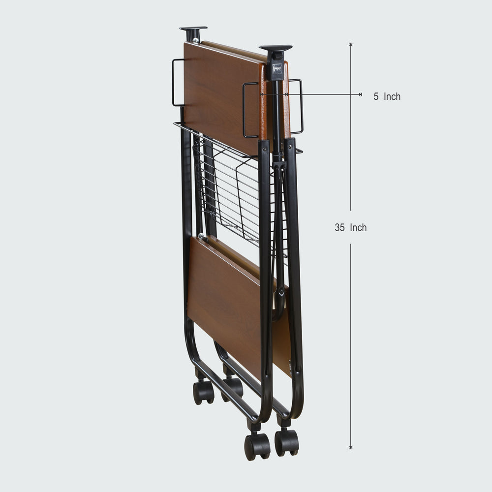 Foldable Wooden Service Trolley